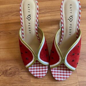 Kate Perry Watermelon high heel sandals - size 9M/39